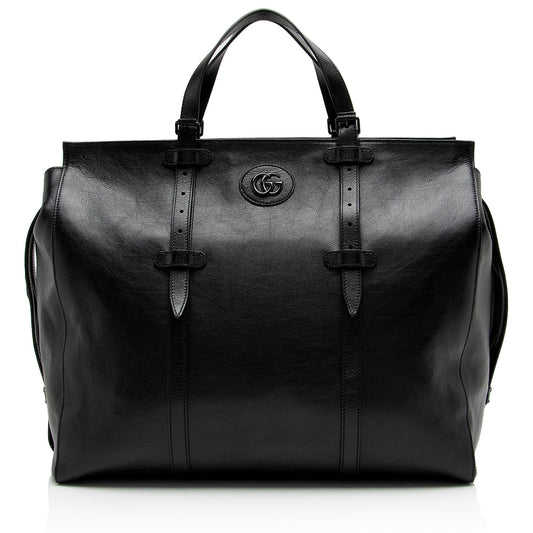 Gucci Leather Canvas Tote