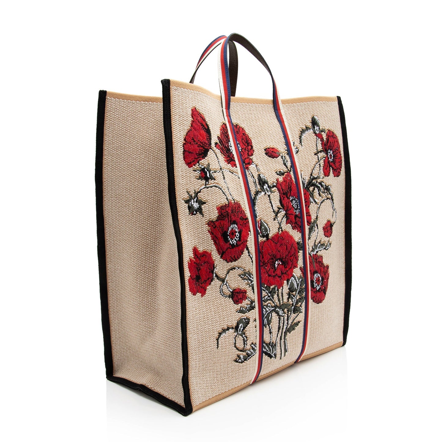 Gucci Nylon Leather Canvas Tote