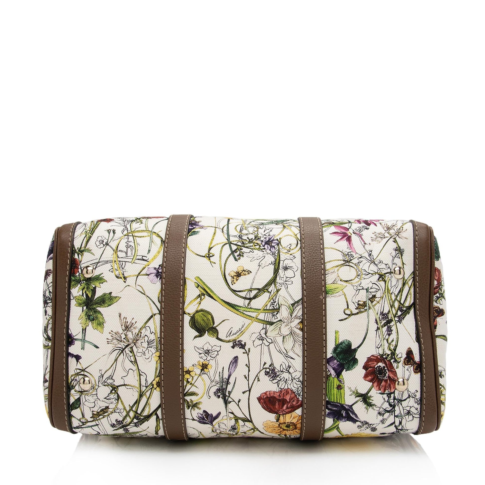Gucci Canvas Flora Joy Convertible Medium Boston Bag (SHF-FIW9Ce)