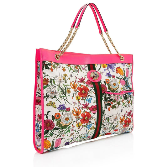 Gucci Nylon Leather Canvas Tote