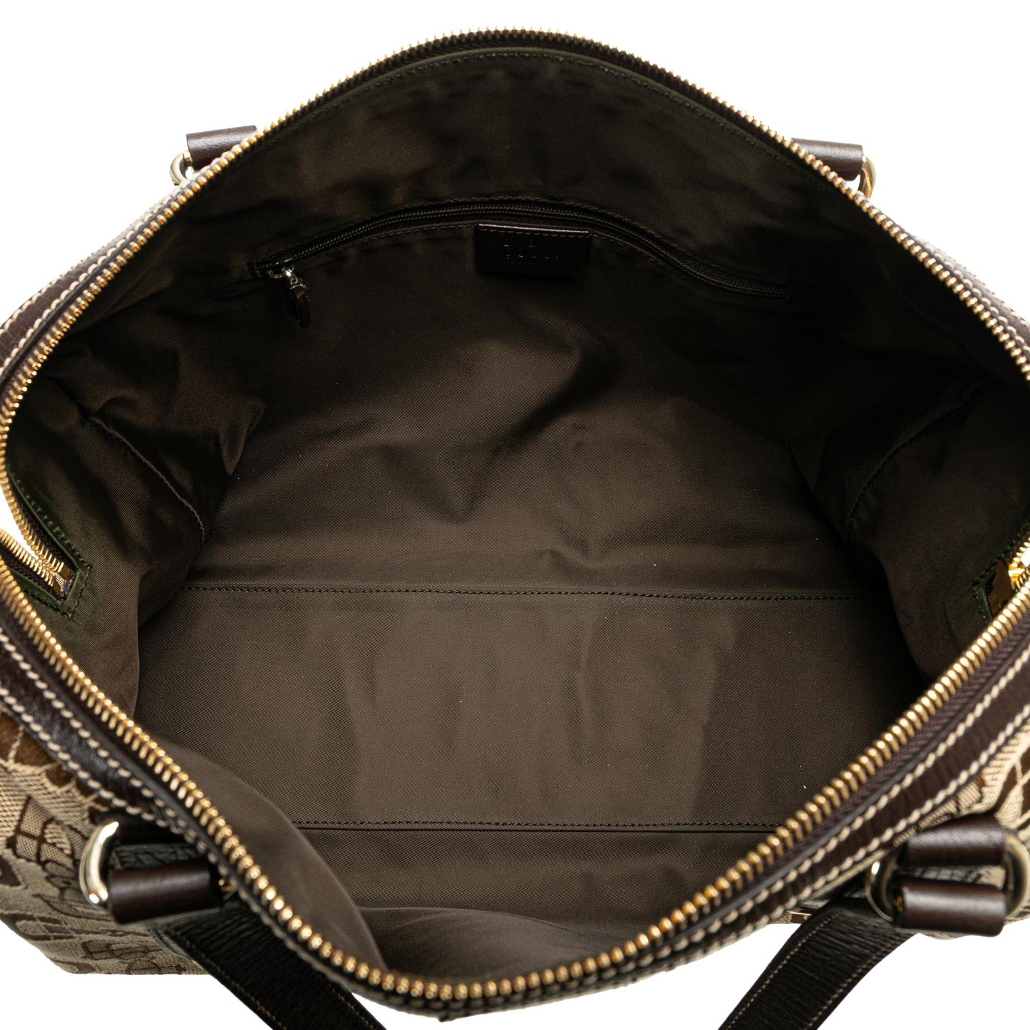 Gucci Canvas Horsebit Charmy Boston Bag