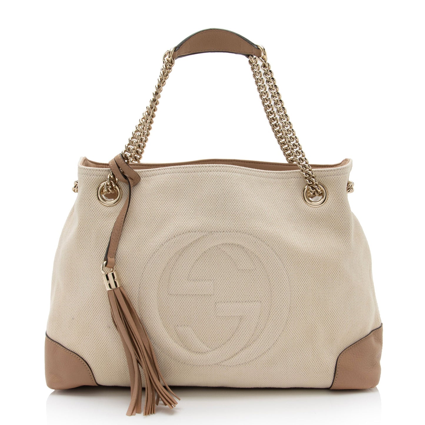 Gucci Leather Canvas Shoulder Bag