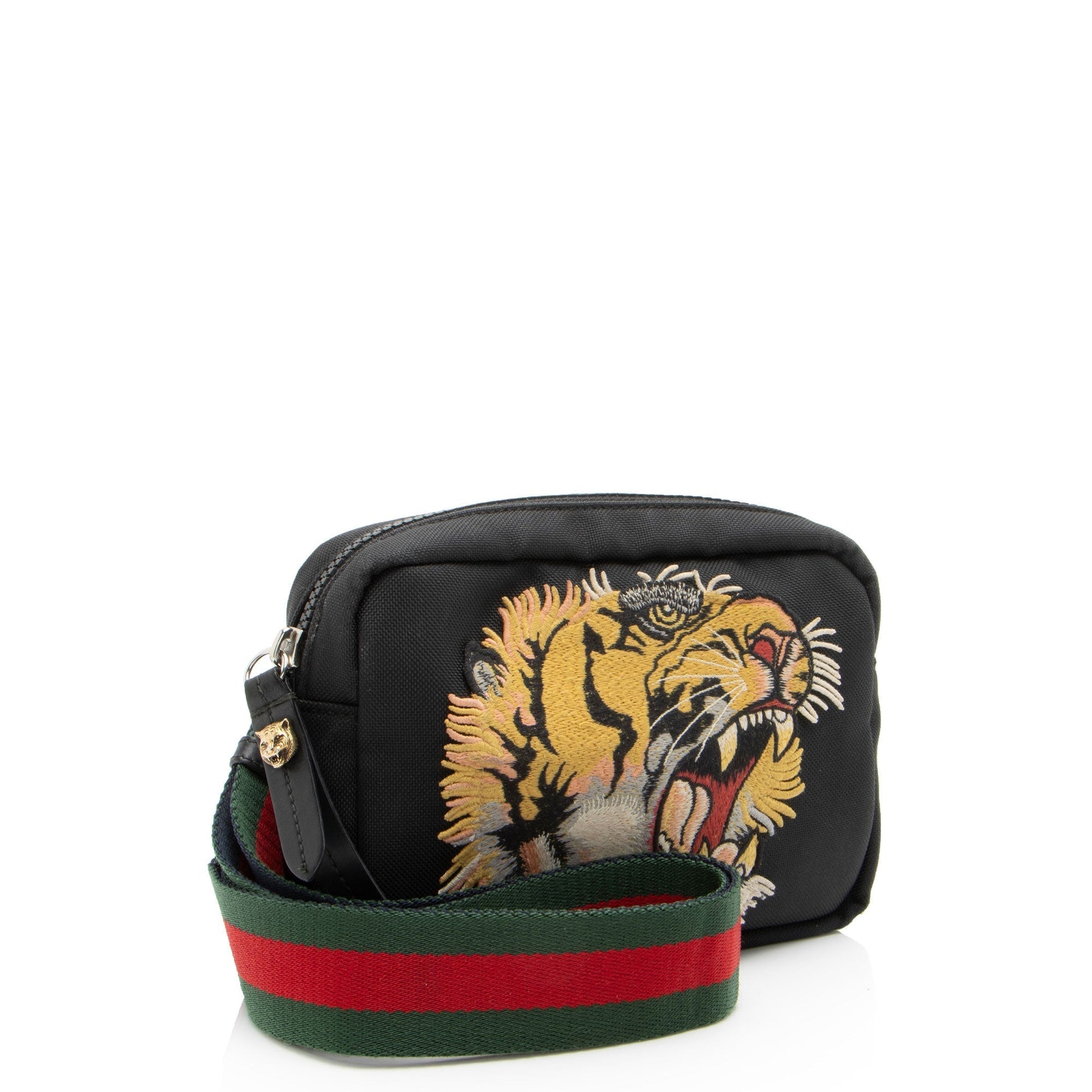Gucci Nylon Leather Canvas Shoulder Bag