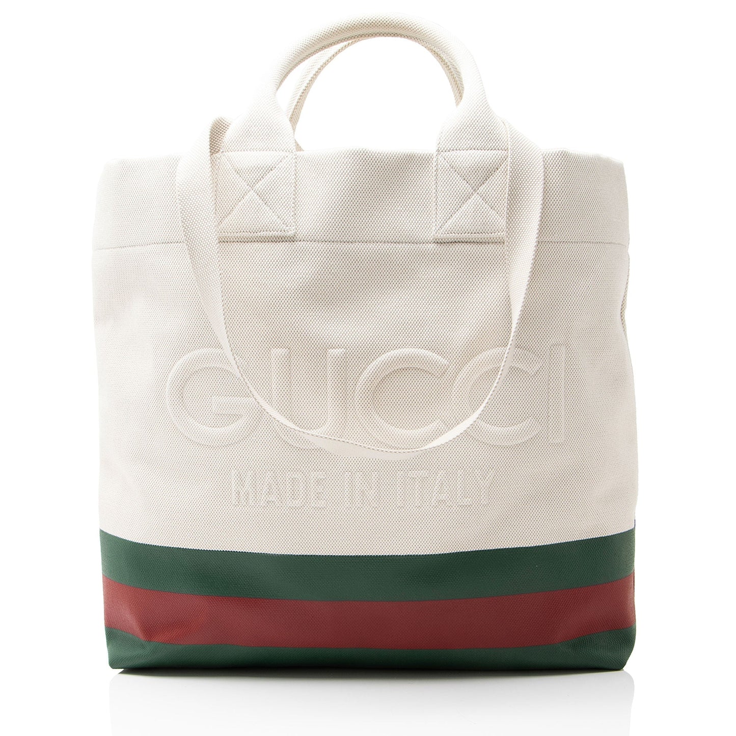 Gucci Canvas Web Logo Embossed Tote