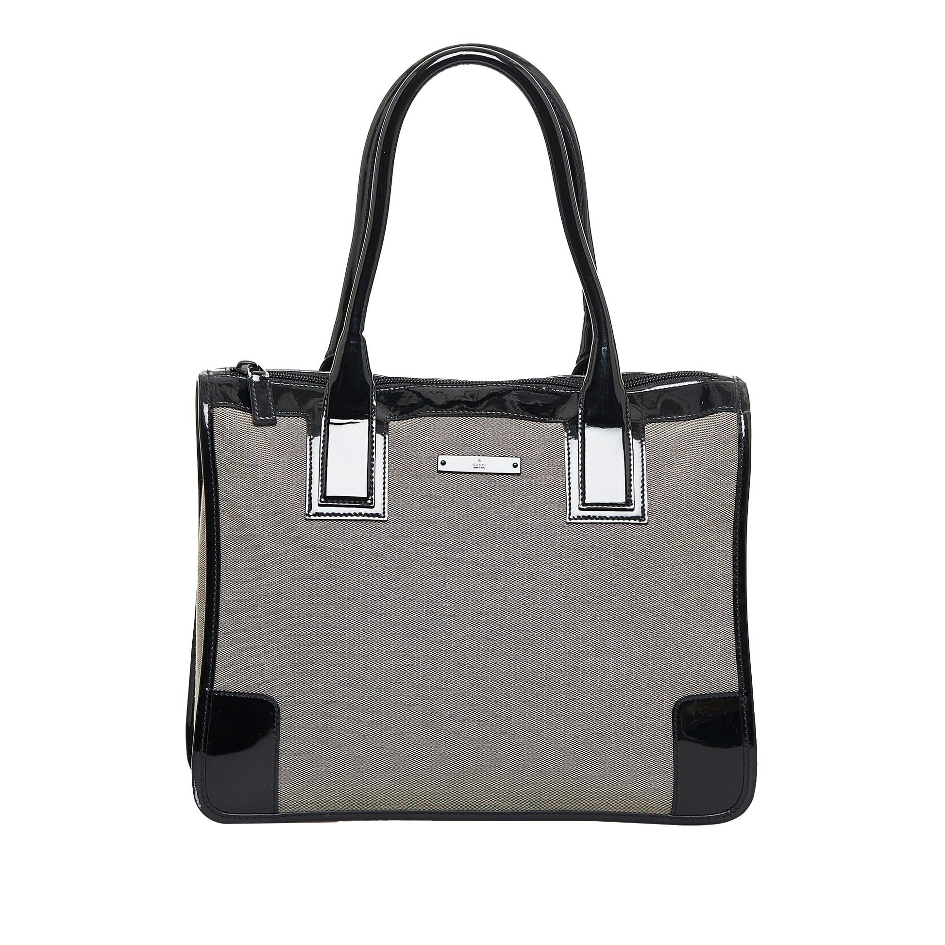 Gucci Leather Canvas Handbag