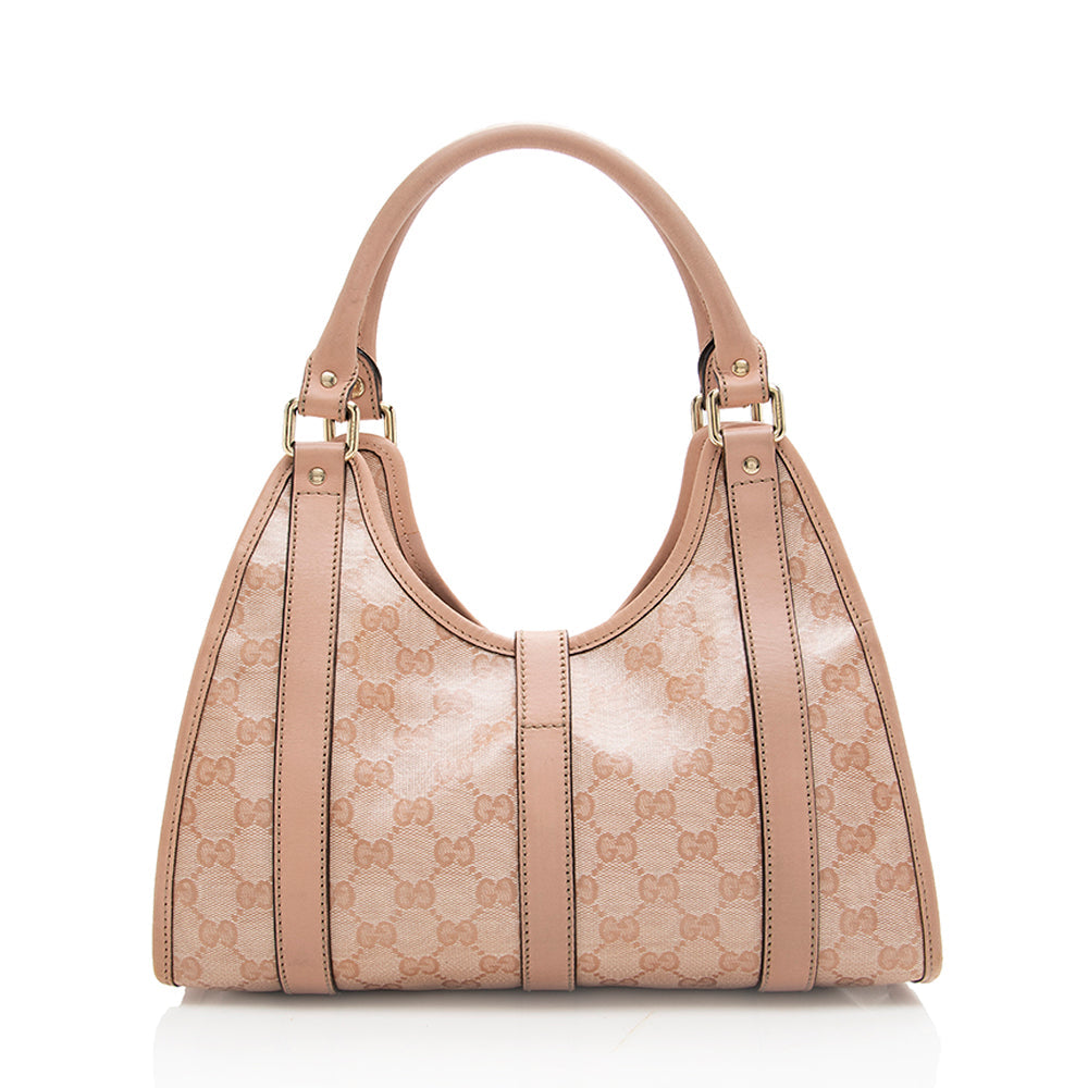 Gucci Joy Leather Canvas Shoulder Bag
