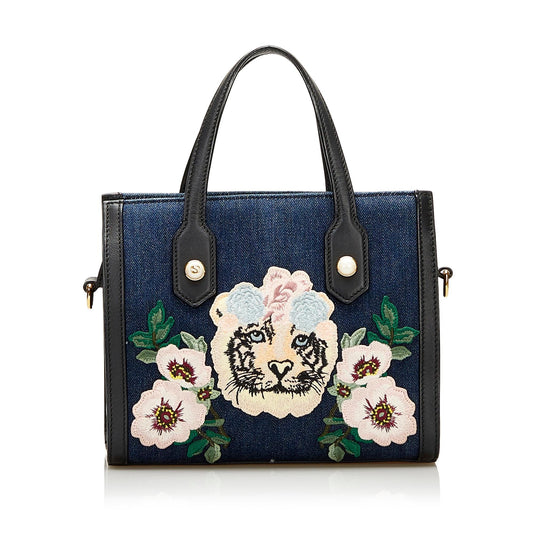 Gucci Denim Tiger Pearl Tote (SHG-35954)
