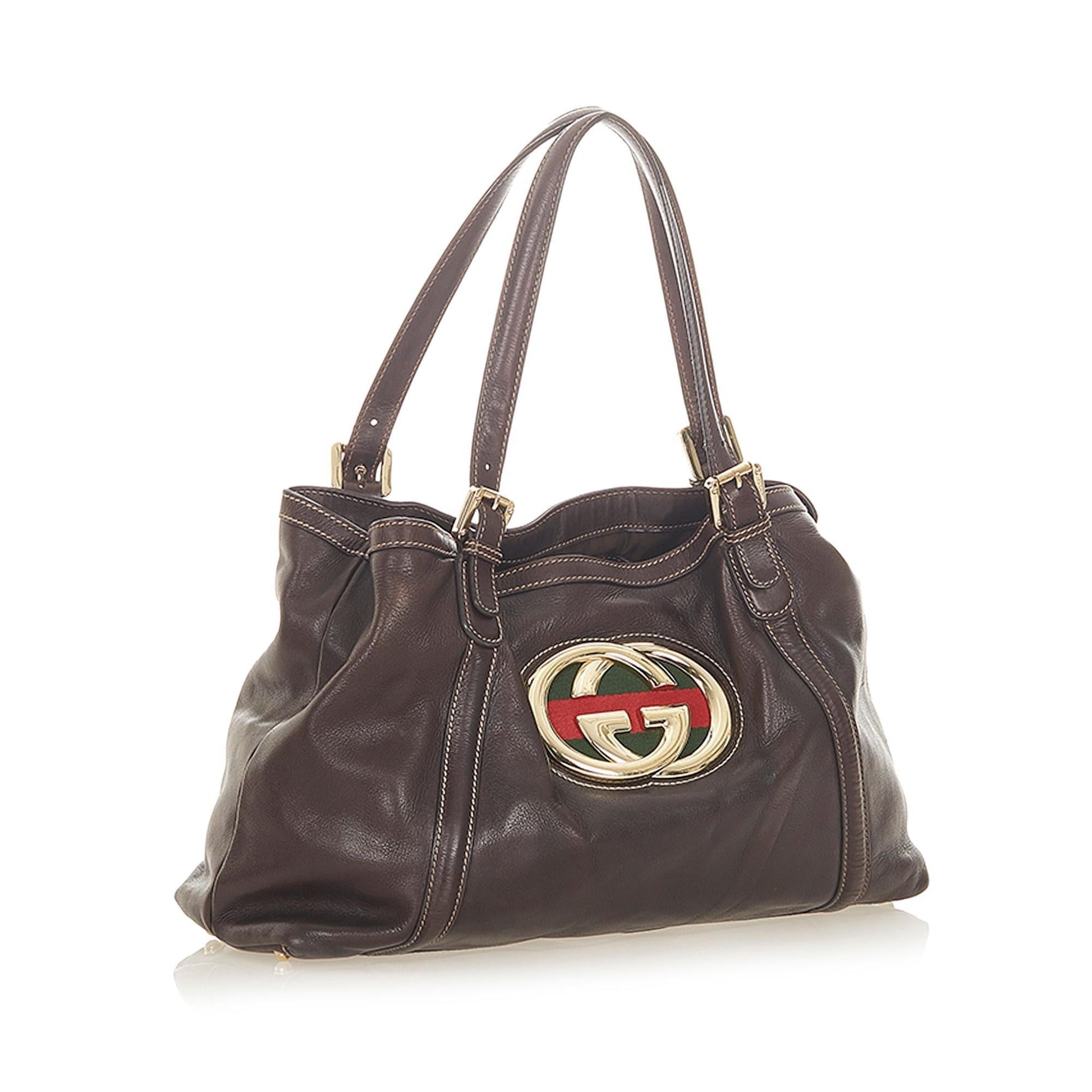 Gucci Leather Monogram Tote Style 2