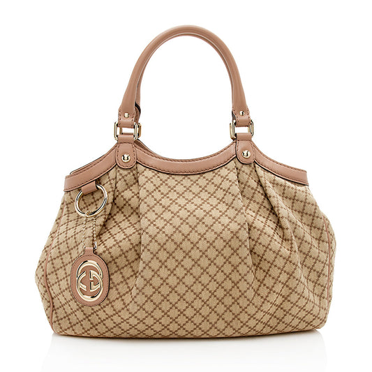 Gucci Sukey Leather Canvas Tote Style 6