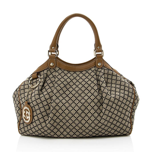 Gucci Canvas Calfskin Tote