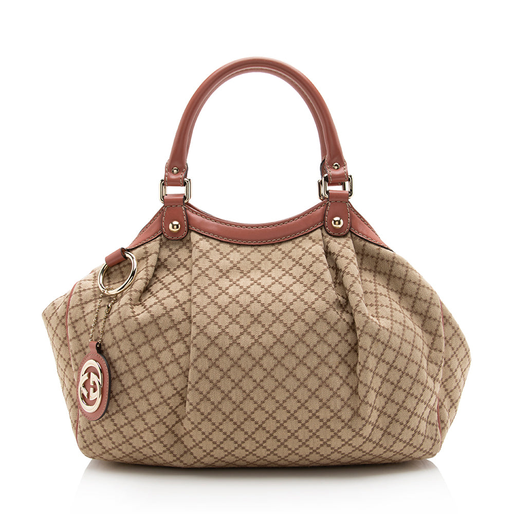 Gucci Sukey Leather Canvas Tote Style 5