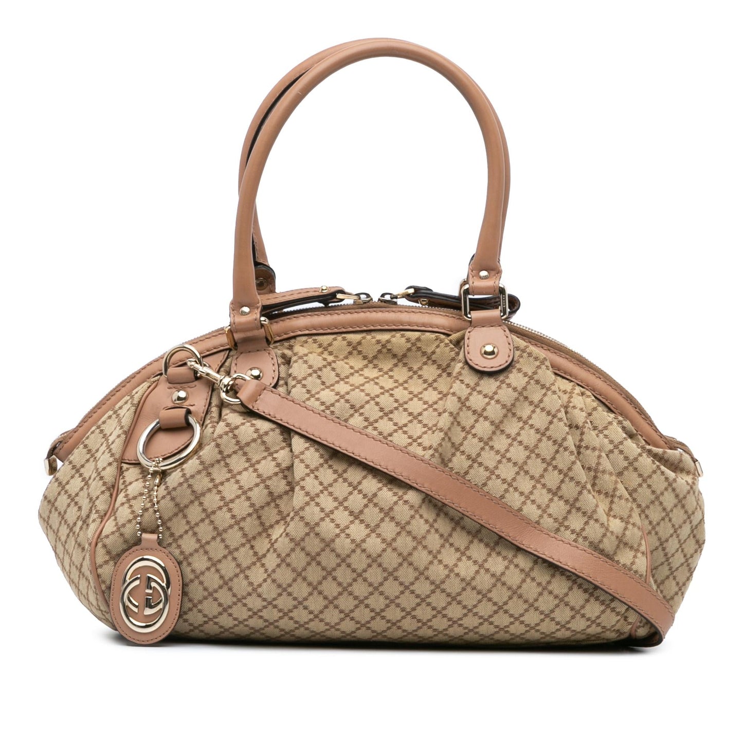 Gucci Diamante Canvas Sukey Satchel