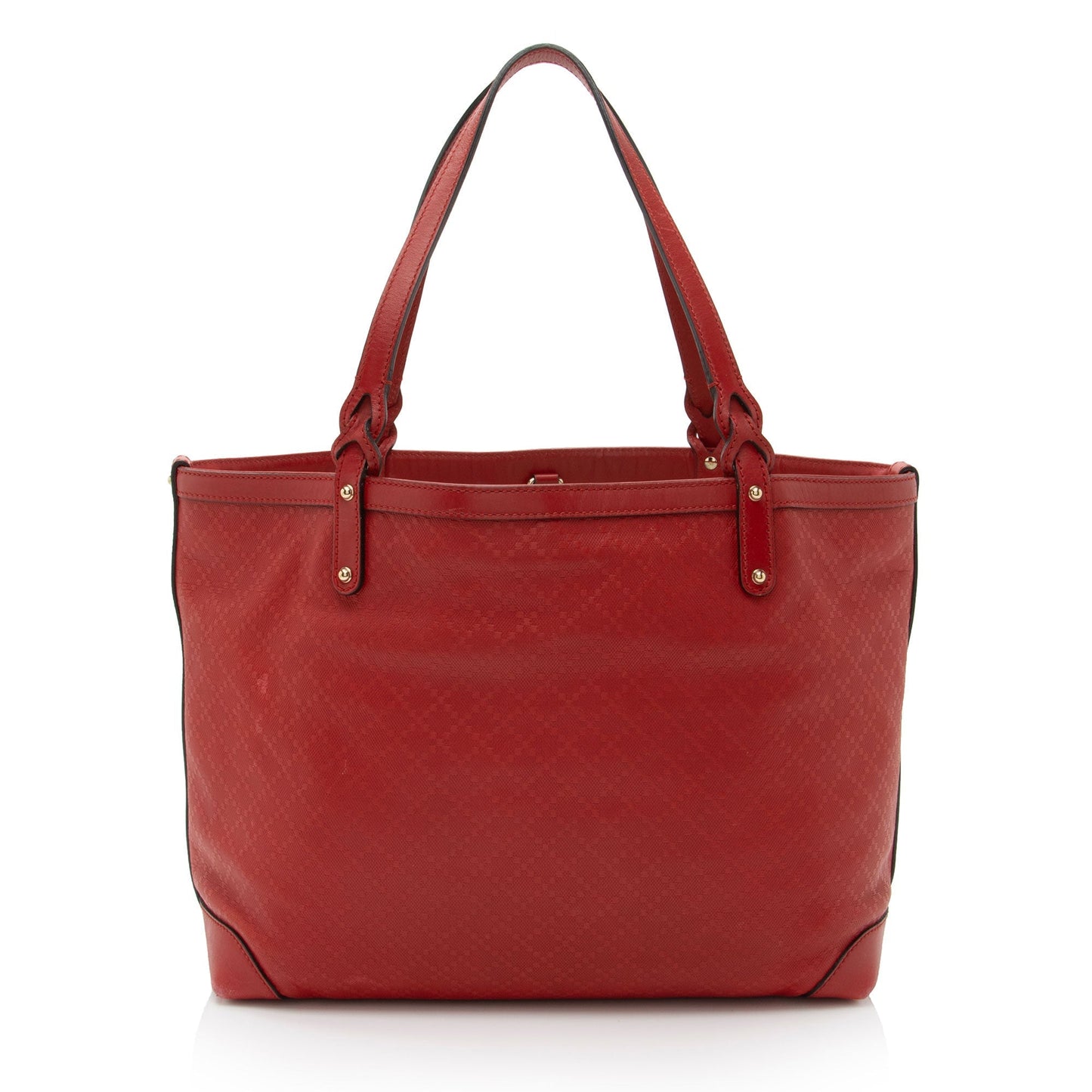 Gucci Pochette Leather Canvas Tote
