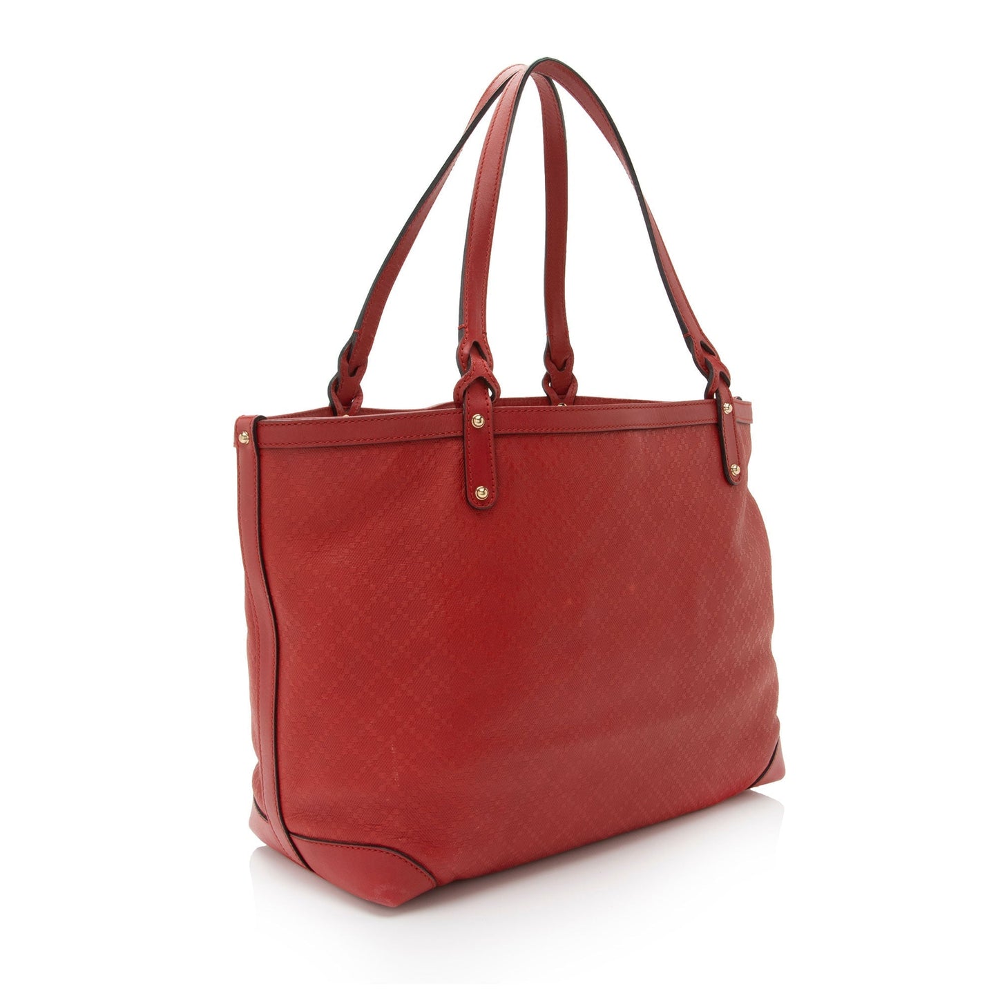 Gucci Pochette Leather Canvas Tote