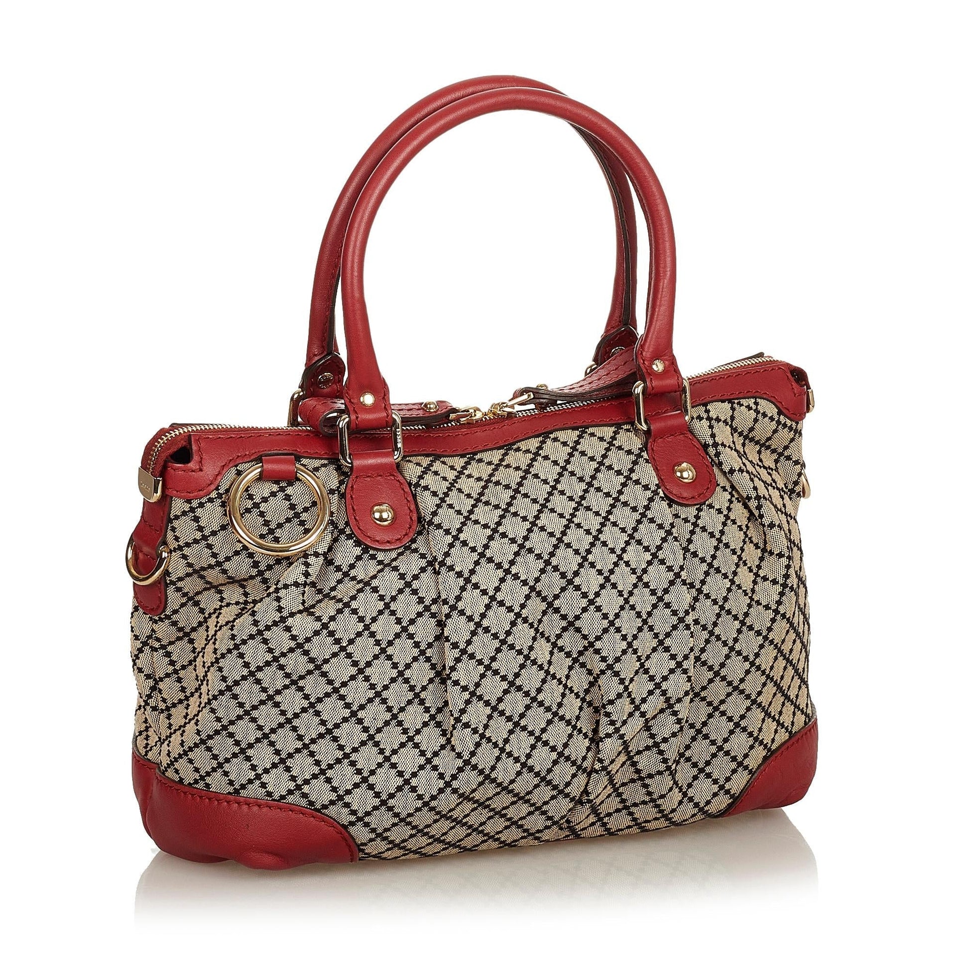 Gucci Diamante Sukey Canvas Satchel (SHG-uvmkYz)