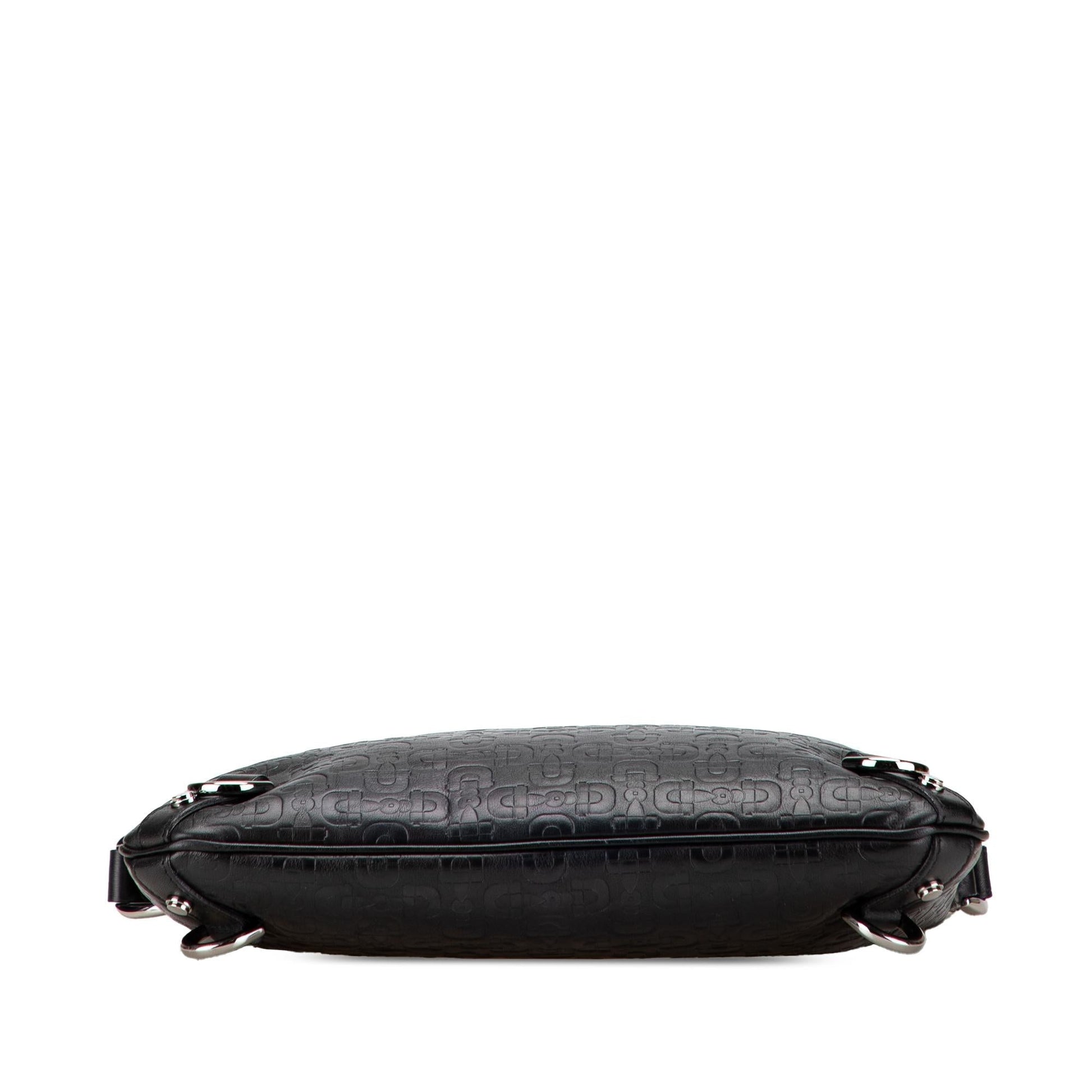 Gucci Embossed Leather Horsebit Abbey D Ring Crossbody