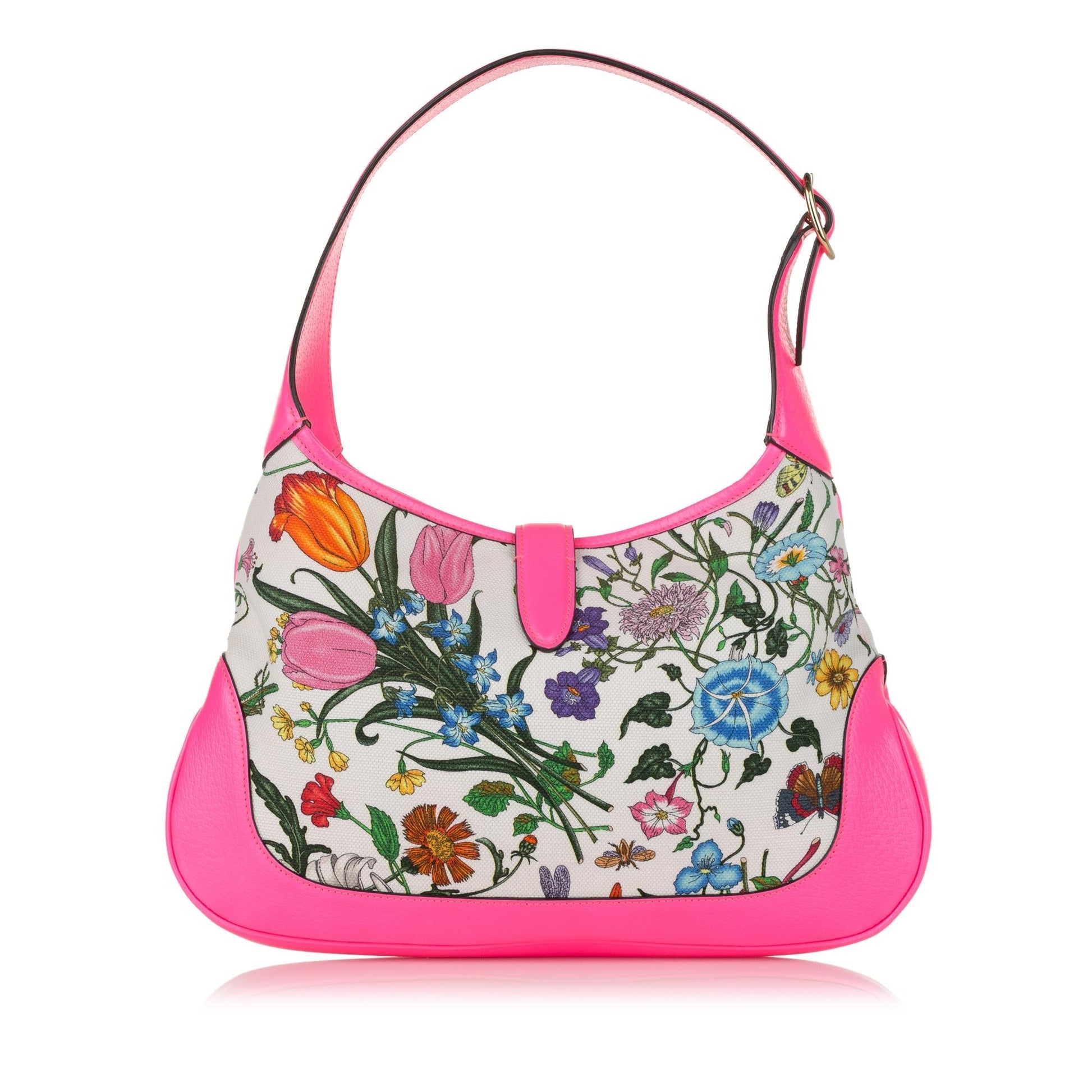 Gucci Flora New Jackie Canvas Shoulder Bag (SHG-34114)