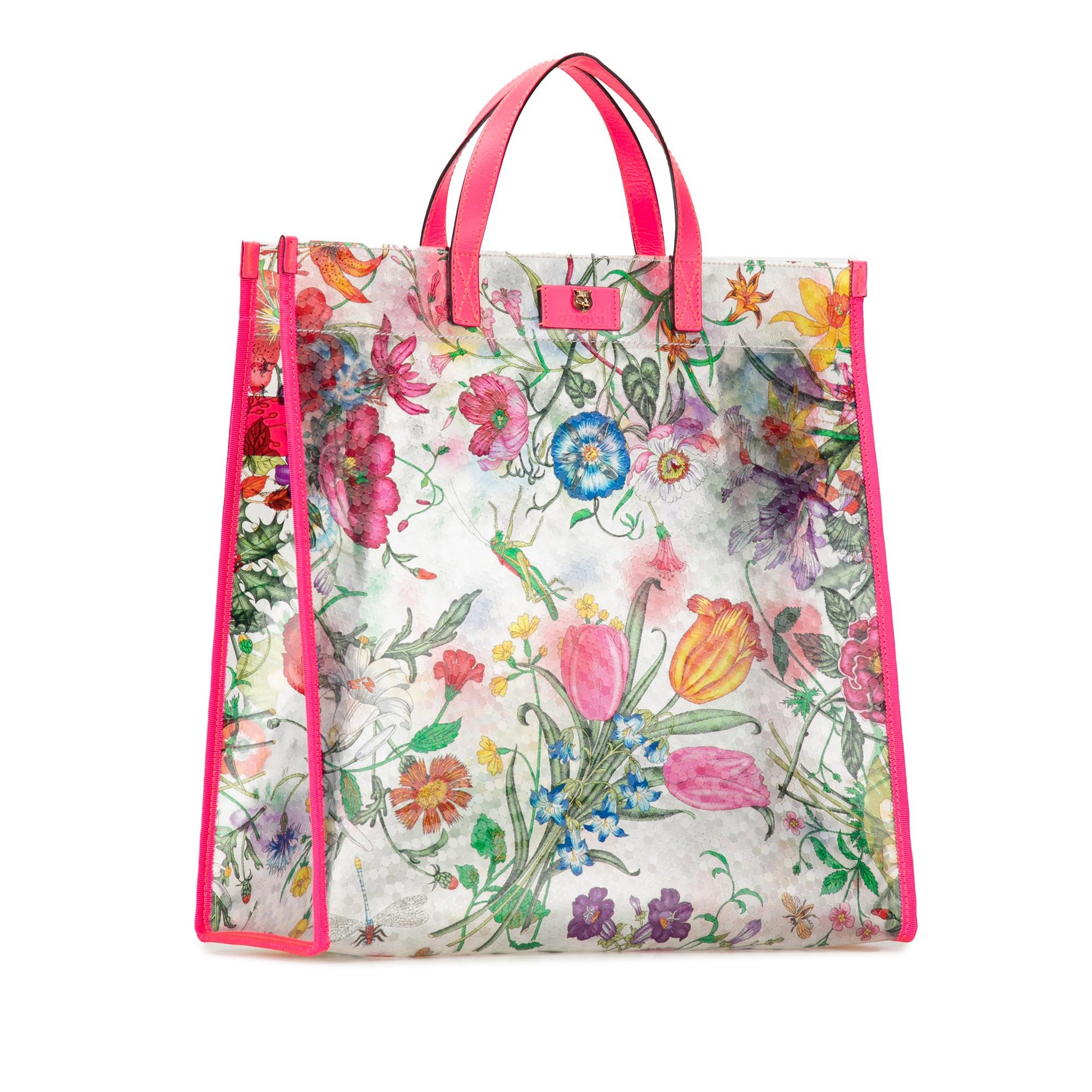 Gucci Flora Print Vinyl Tote (SHG-QGzSsM)