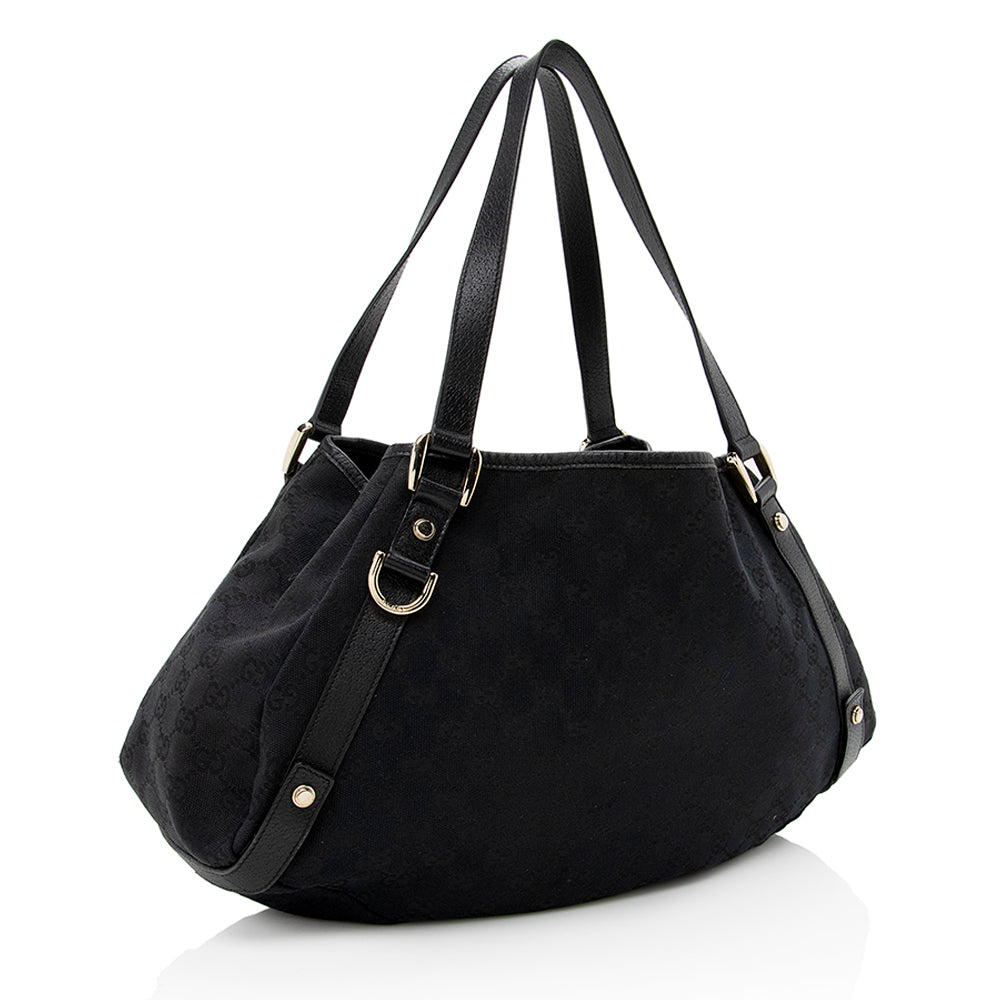Gucci Abbey Leather Canvas Shoulder Bag Style 2