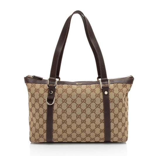 Gucci Leather Canvas Tote