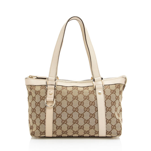 Gucci Leather Canvas Tote