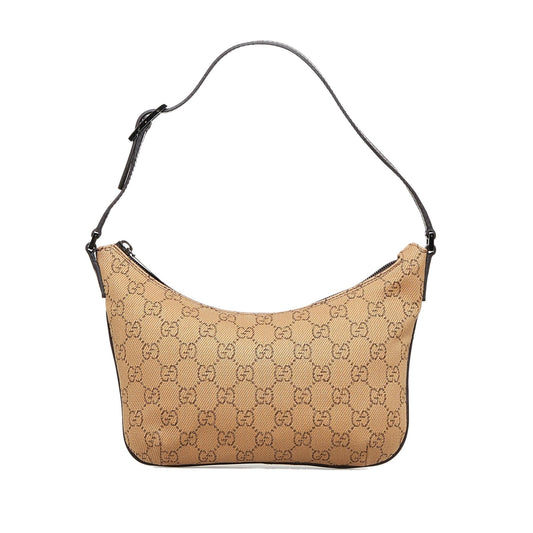 Gucci Pochette Baguette Canvas Shoulder Bag