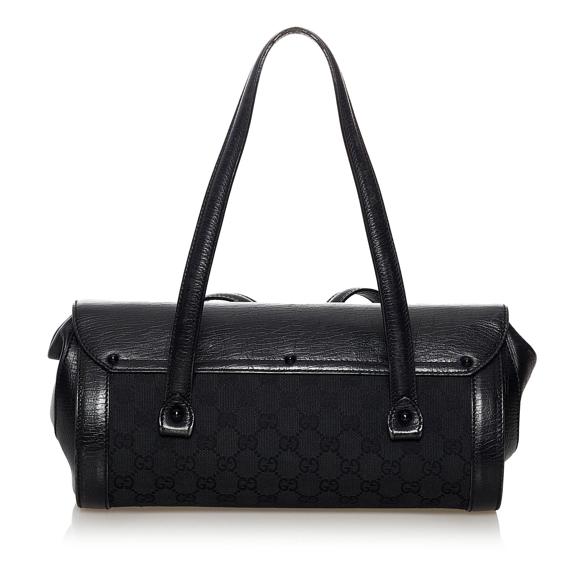 Gucci GG Canvas Bamboo Bullet Shoulder Bag (SHG-31791)