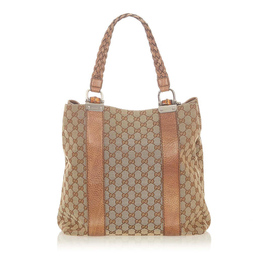 Gucci Bamboo Canvas Tote Style 1