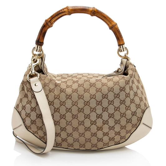 Gucci Leather Canvas Shoulder Bag