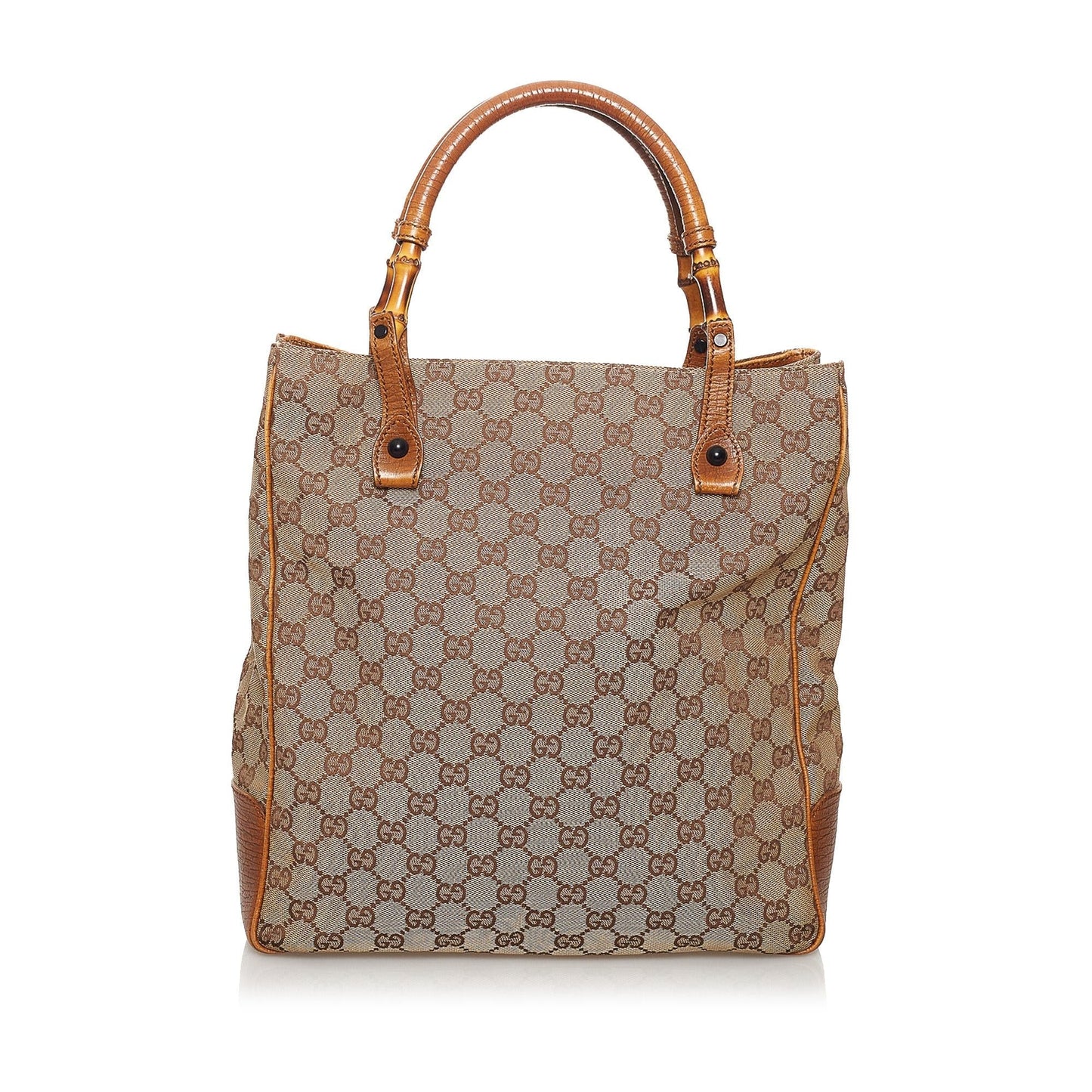 Gucci GG Canvas Bamboo Tote Bag (SHG-31006)