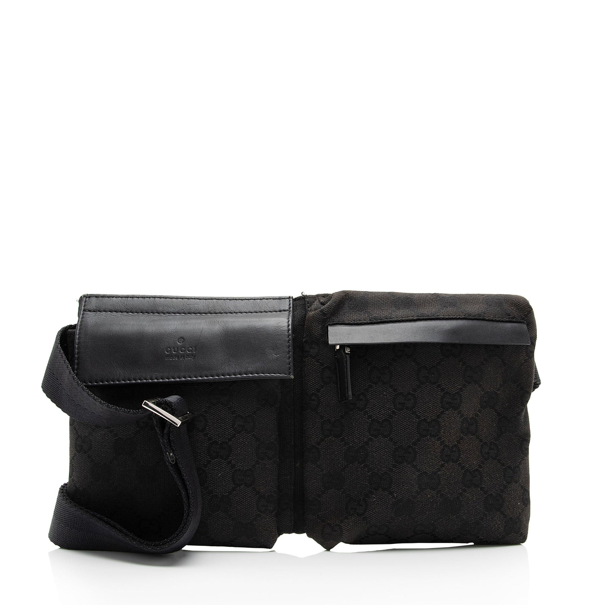 Gucci Leather Canvas Shoulder Bag