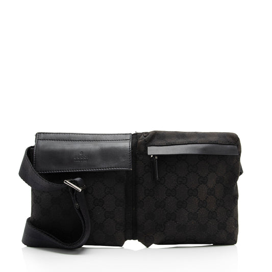 Gucci Leather Canvas Shoulder Bag