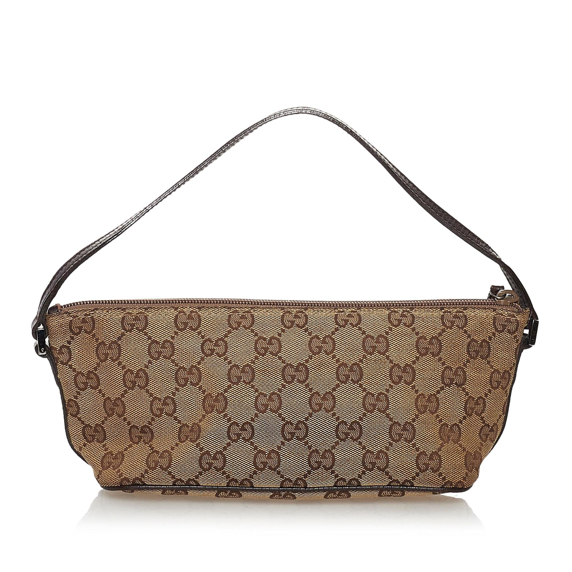 Gucci GG Canvas Boat Baguette (SHG-32204)