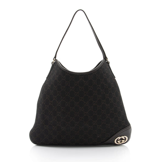 Gucci Leather Canvas Shoulder Bag