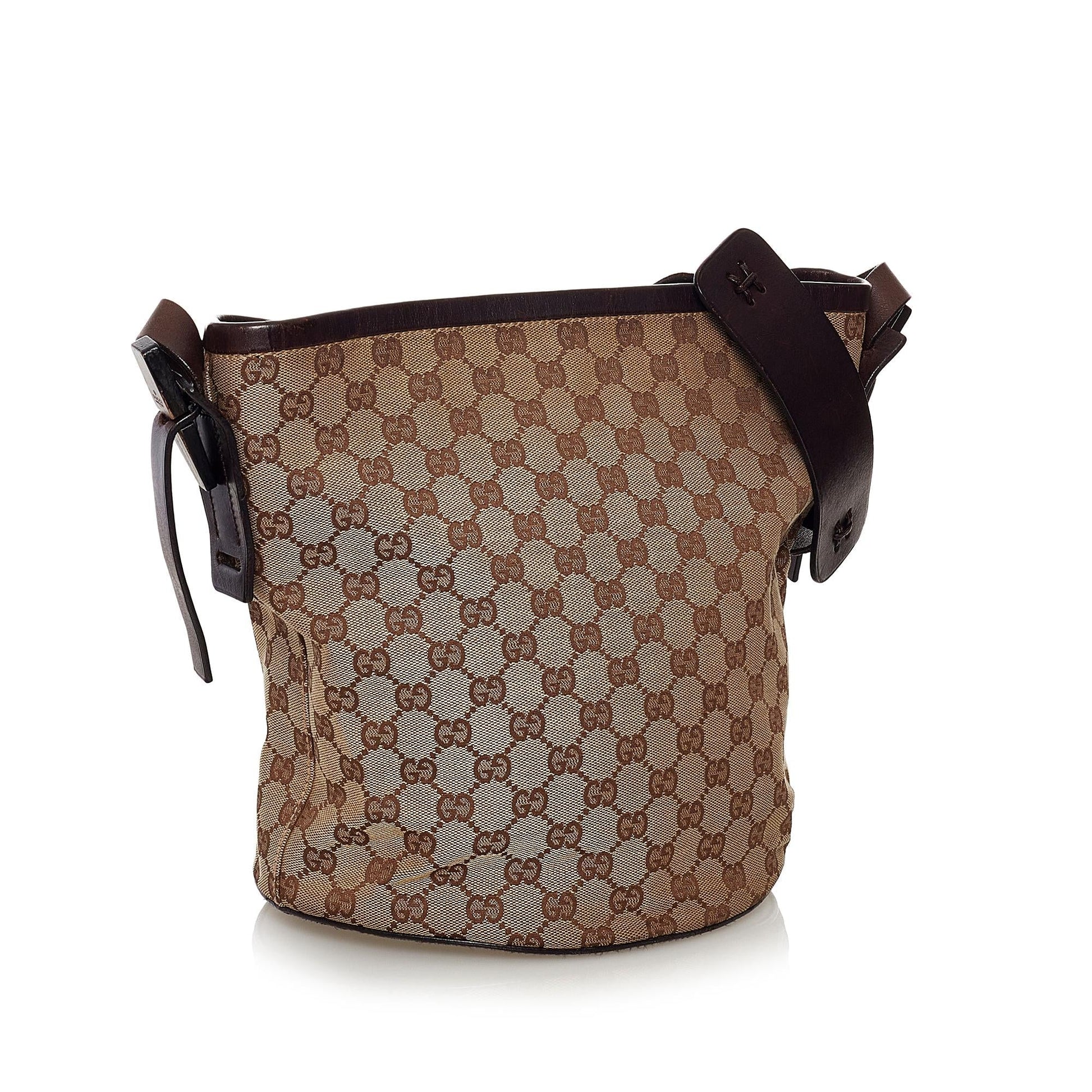 Gucci GG Canvas Bucket Bag (SHG-32842)
