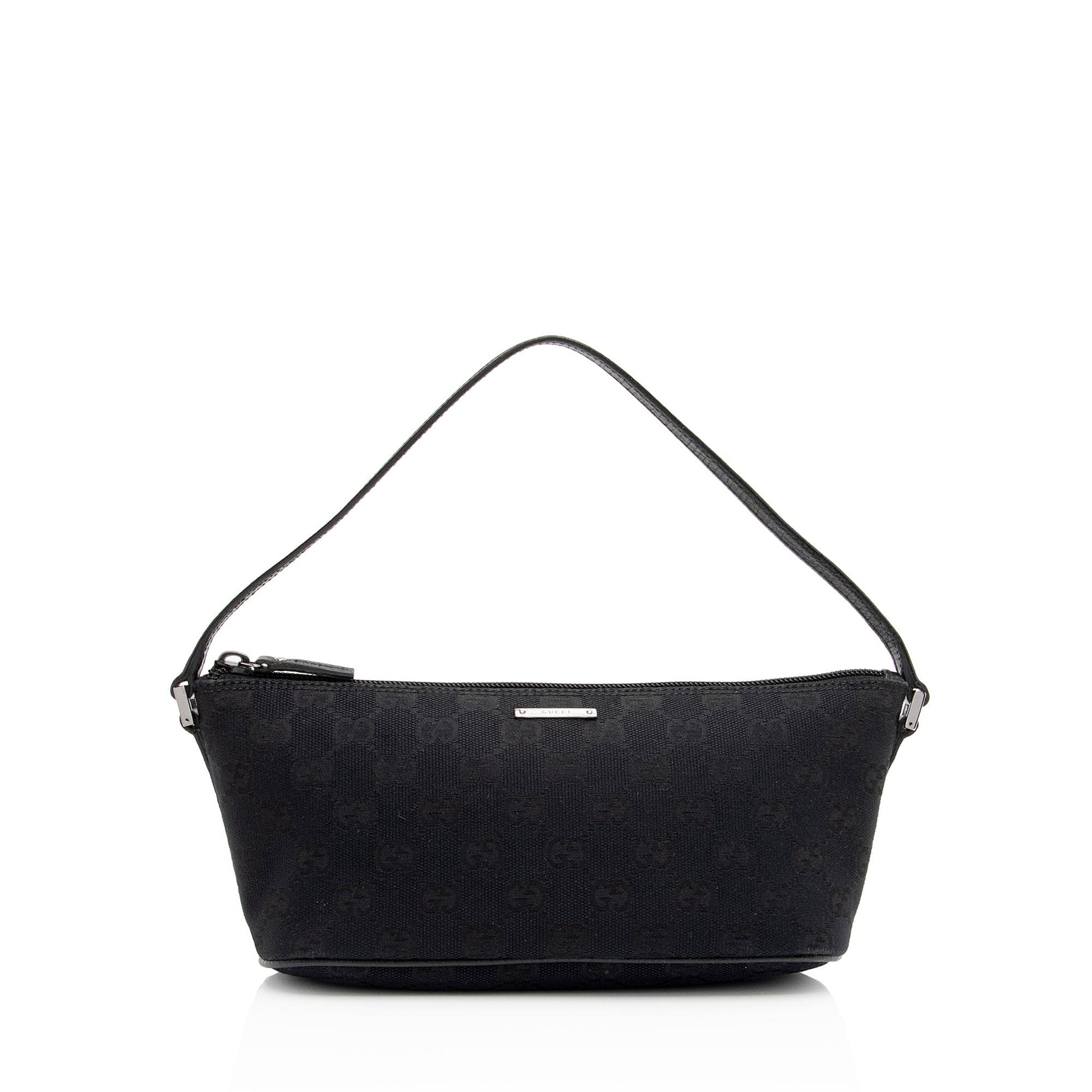 Gucci Pochette Leather Canvas Clutch