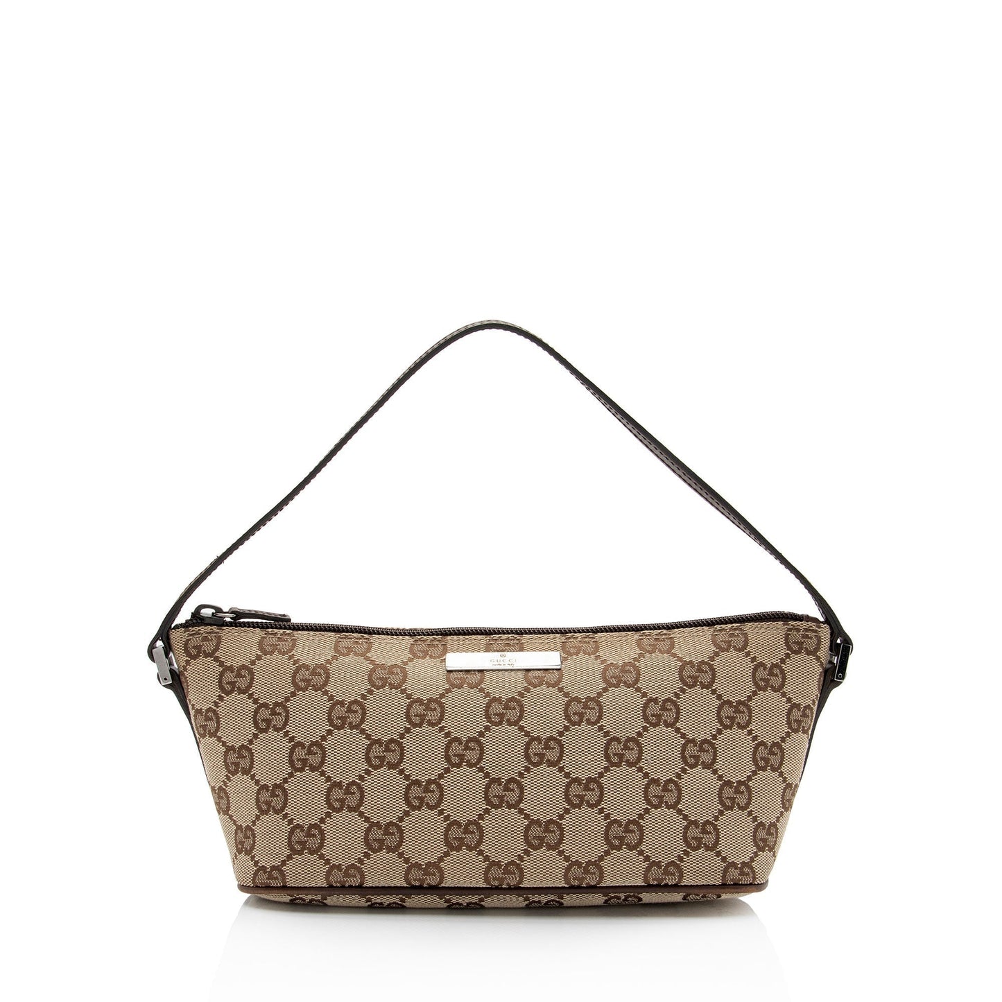 Gucci Pochette Leather Canvas Clutch