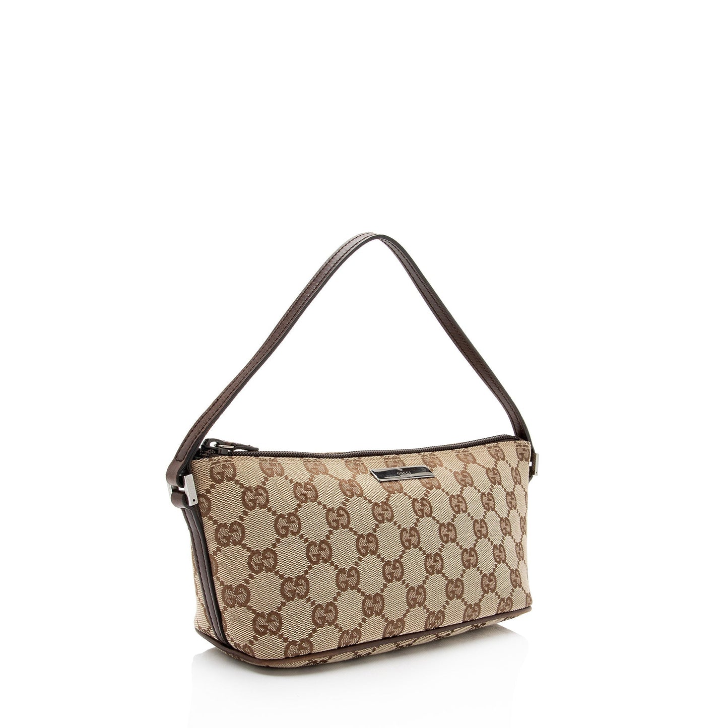 Gucci Pochette Leather Canvas Clutch