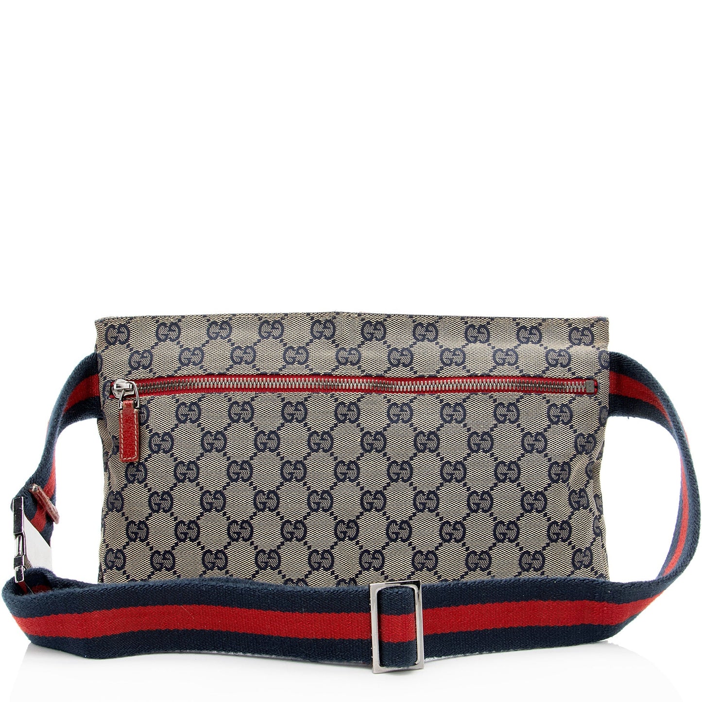 Gucci GG Canvas Double Pocket Belt Bag (SHF-SkYvtK)