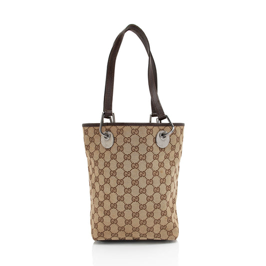 Gucci Leather Canvas Tote