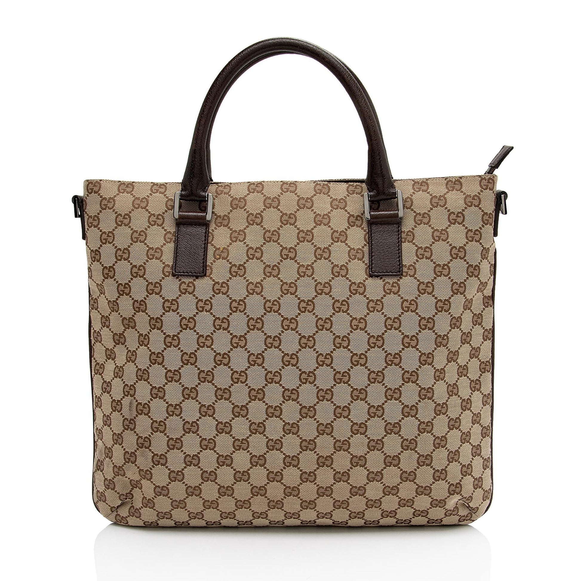 Gucci Leather Canvas Tote