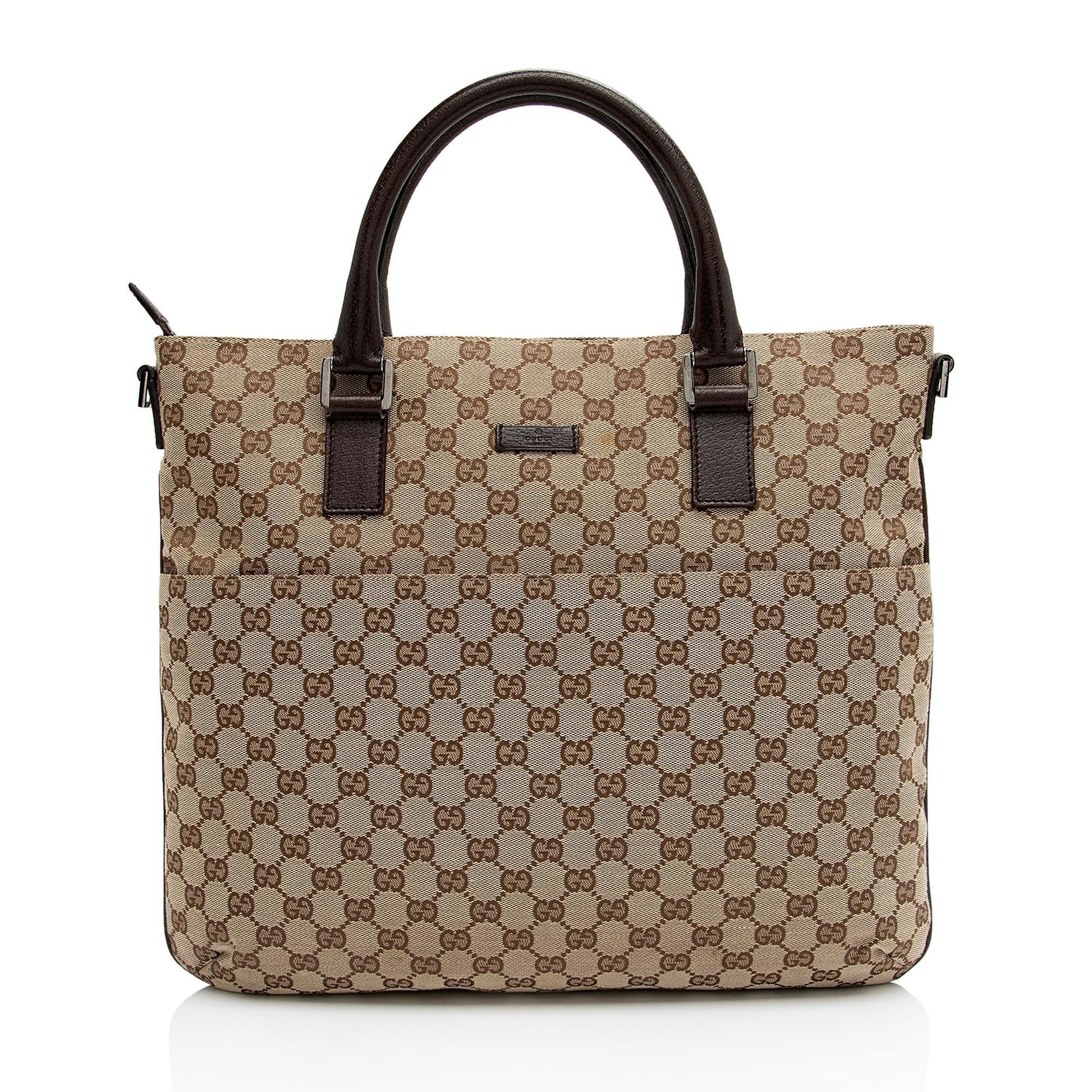 Gucci Leather Canvas Tote