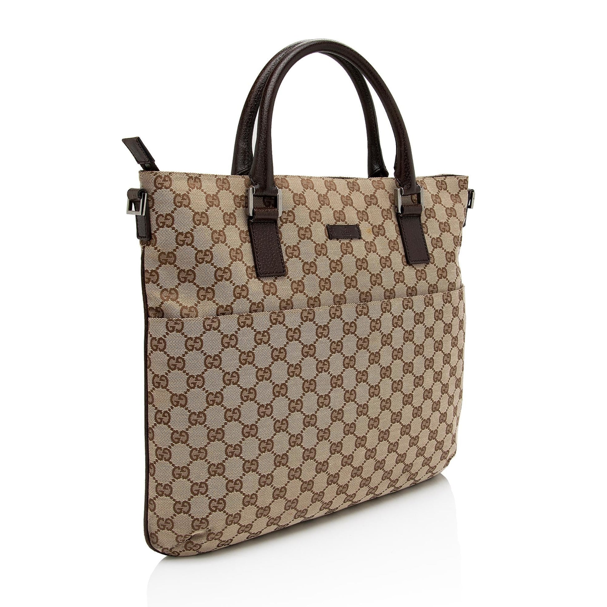 Gucci Leather Canvas Tote