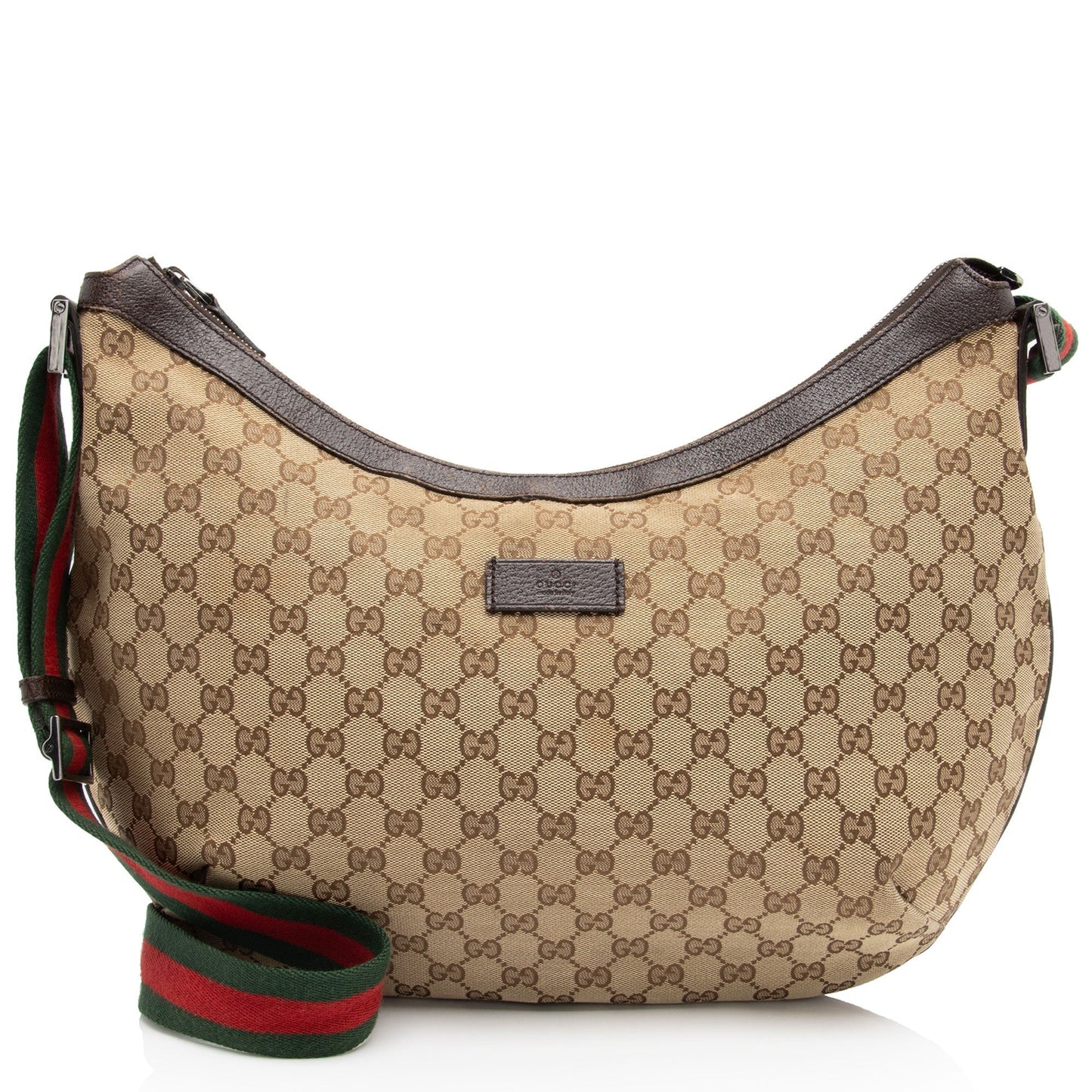 Gucci Nylon Leather Canvas Shoulder Bag