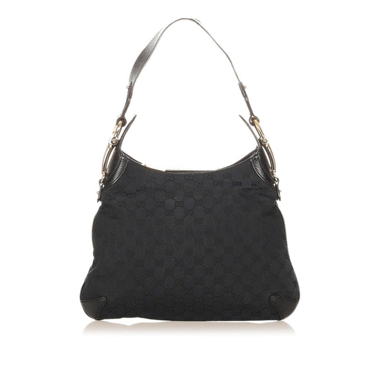 Gucci GG Canvas Horsebit Creole Shoulder Bag (SHG-32128)