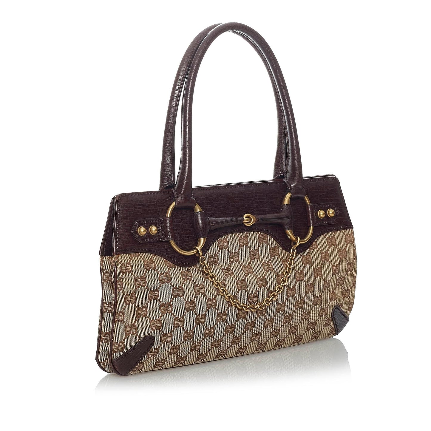 Gucci Horsebit Canvas Handbag