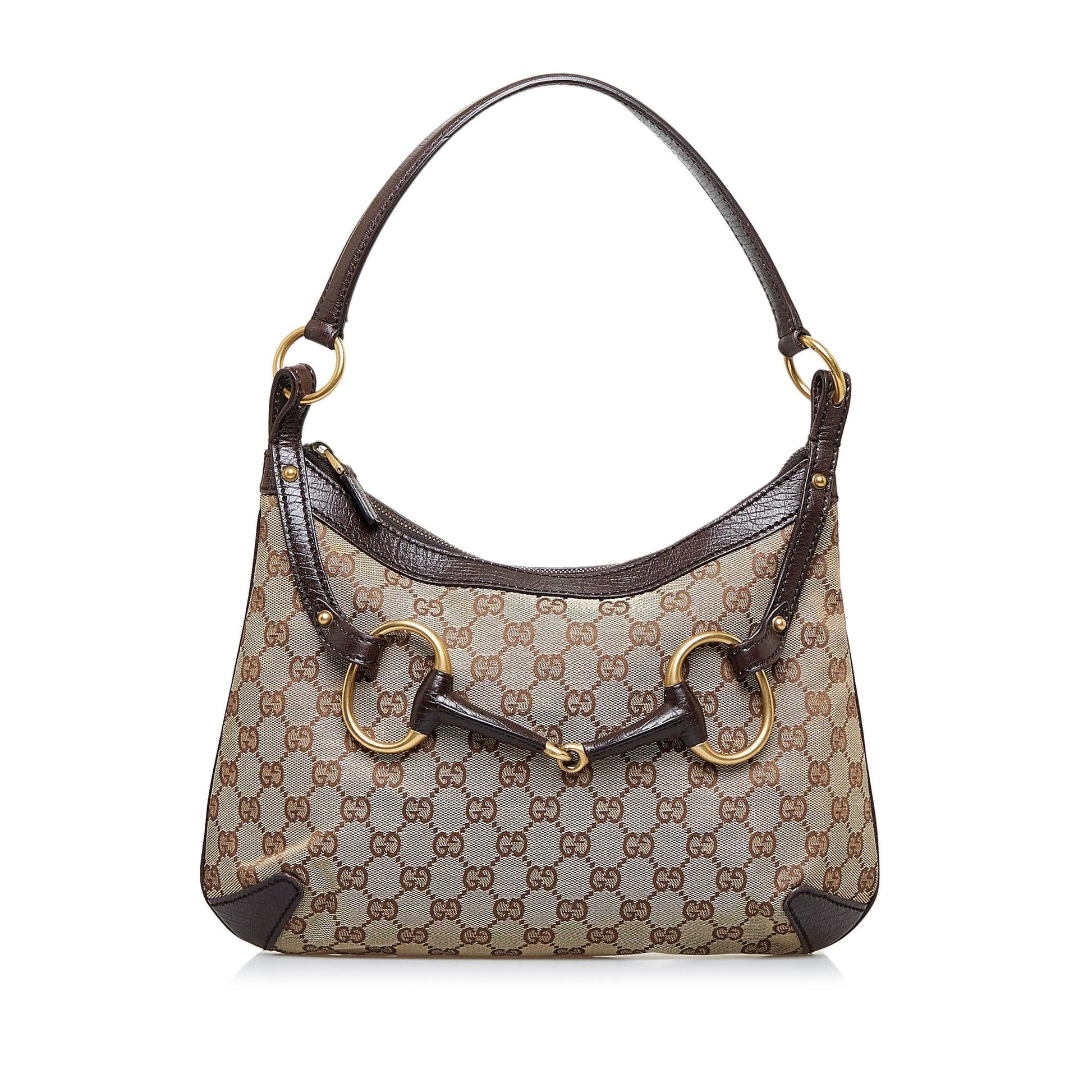 Gucci GG Canvas Horsebit Hobo Bag (SHG-3vKr0U)