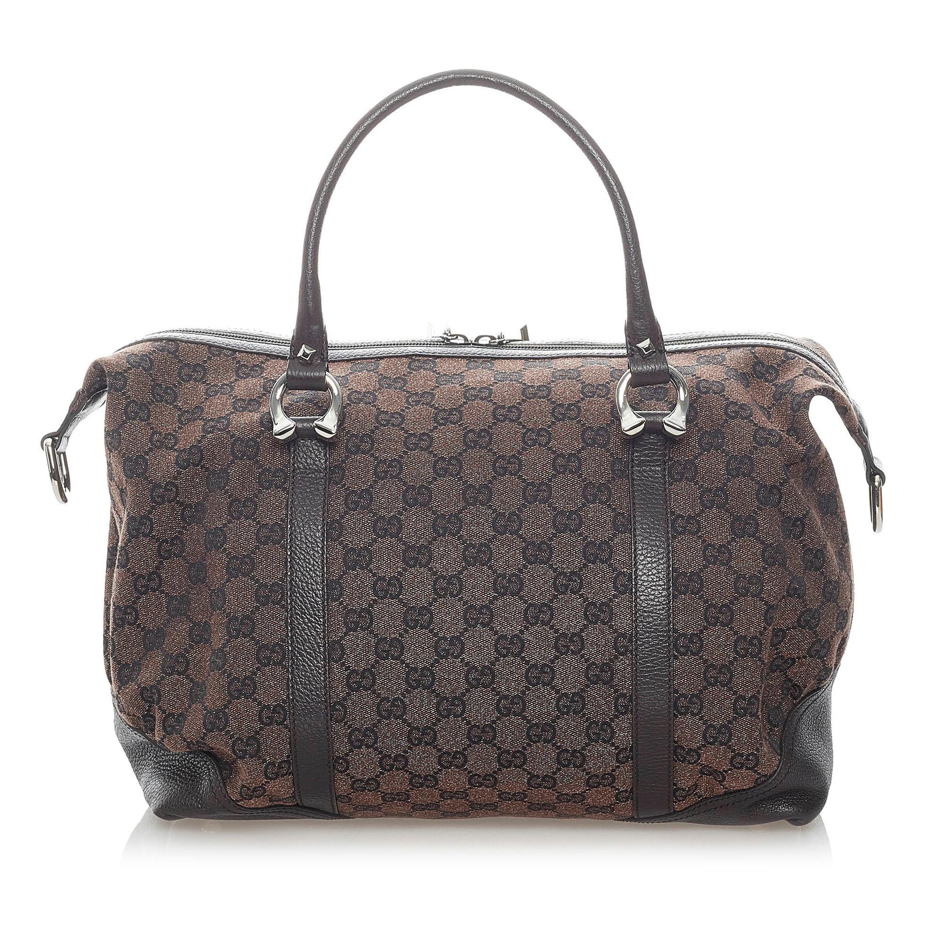 Gucci GG Canvas Horsebit Nail Boston Bag (SHG-32061)