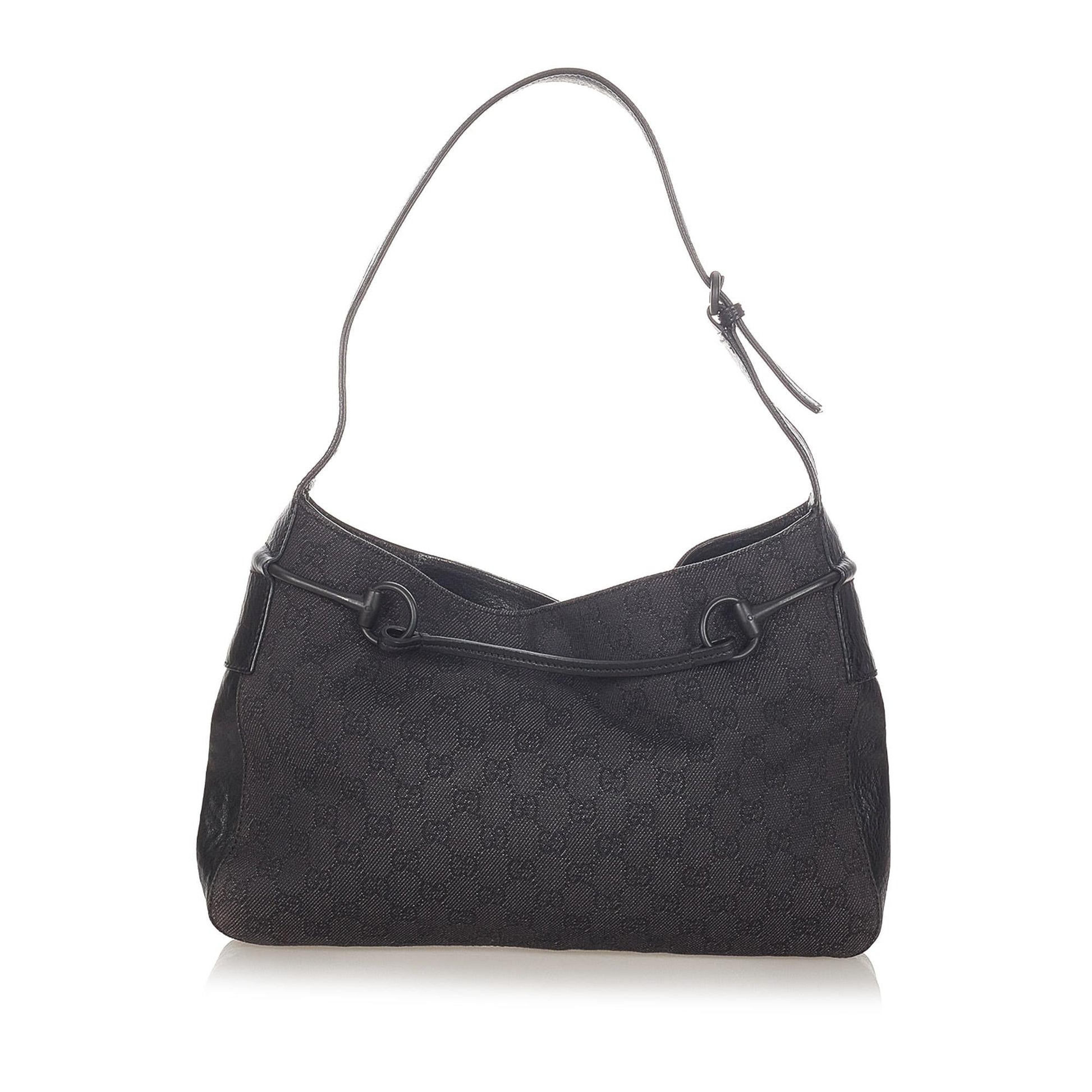 Gucci GG Canvas Horsebit Shoulder Bag (SHG-31966)