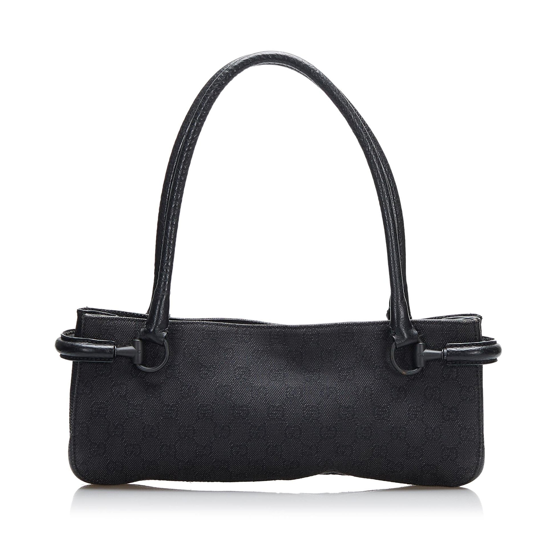 Gucci GG Canvas Horsebit Shoulder Bag (SHG-QoPRpW)